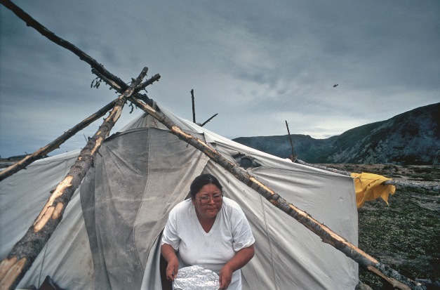 Mary Dyke at Voisey's Bay Labrador.July 97 Photo by: TED OSTROWSKI